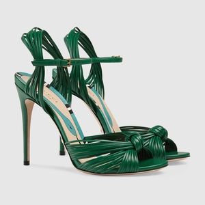 Gucci Allie knitted leather ankle strap sandal